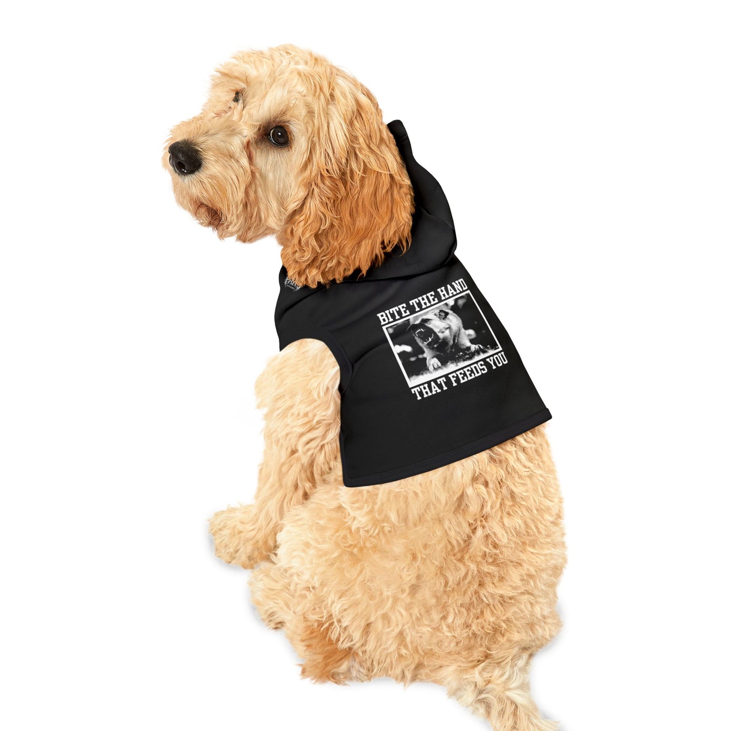 BITE THE HAND THAT FEEDS YOU - BLACK - Pet Hoodie