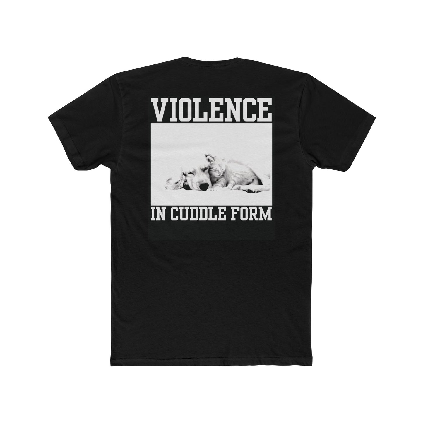 VIOLENCE IN CUDDLE FORM - BLACK - Unisex Cotton Crew Tee