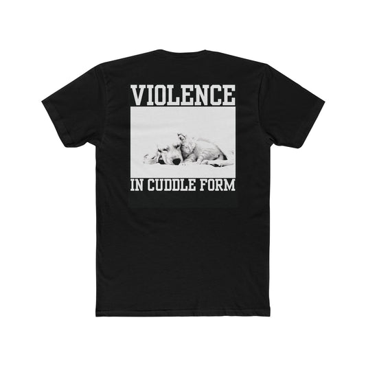 VIOLENCE IN CUDDLE FORM - BLACK - Unisex Cotton Crew Tee