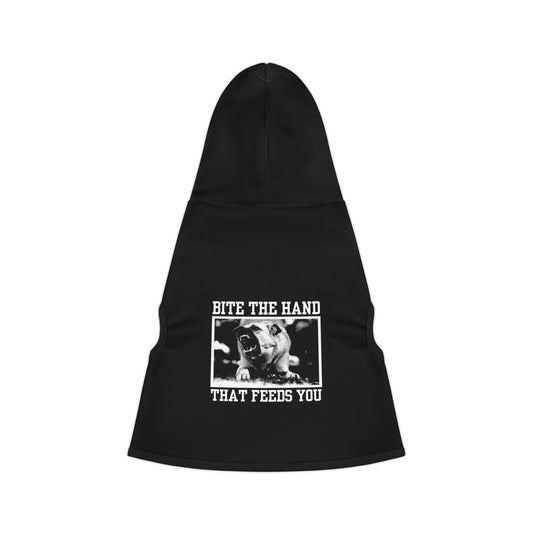 BITE THE HAND THAT FEEDS YOU - BLACK - Pet Hoodie